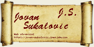 Jovan Šukalović vizit kartica